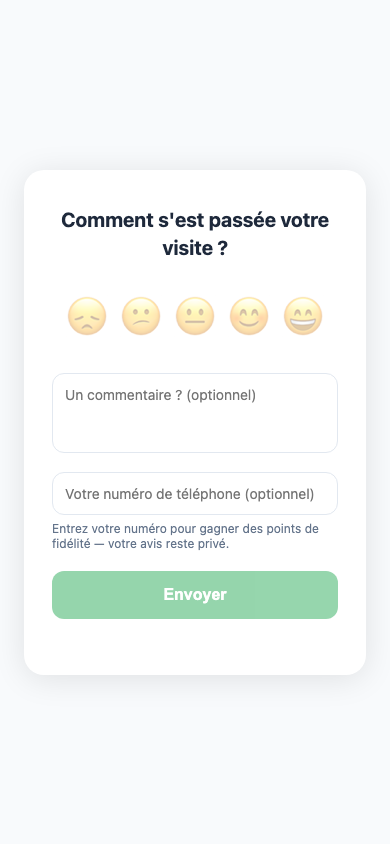 Formulaire ClinicOps Plaque B pour la satisfaction interne patient