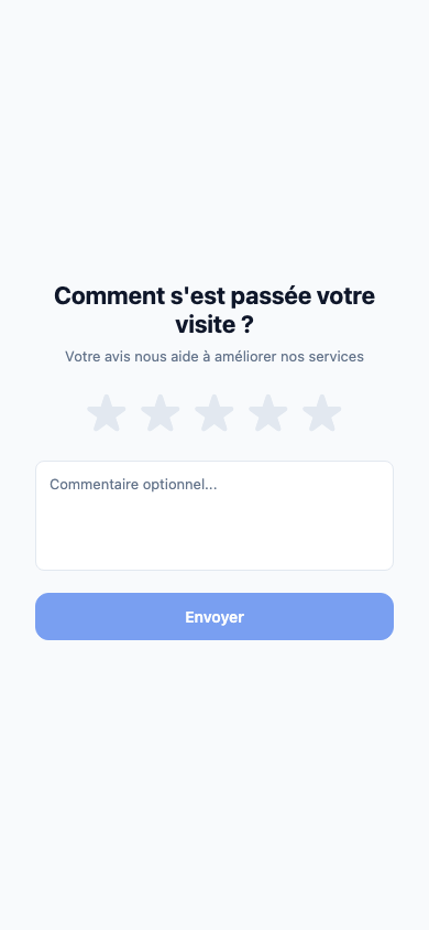 Écran ClinicOps de demande d'avis patient après la visite